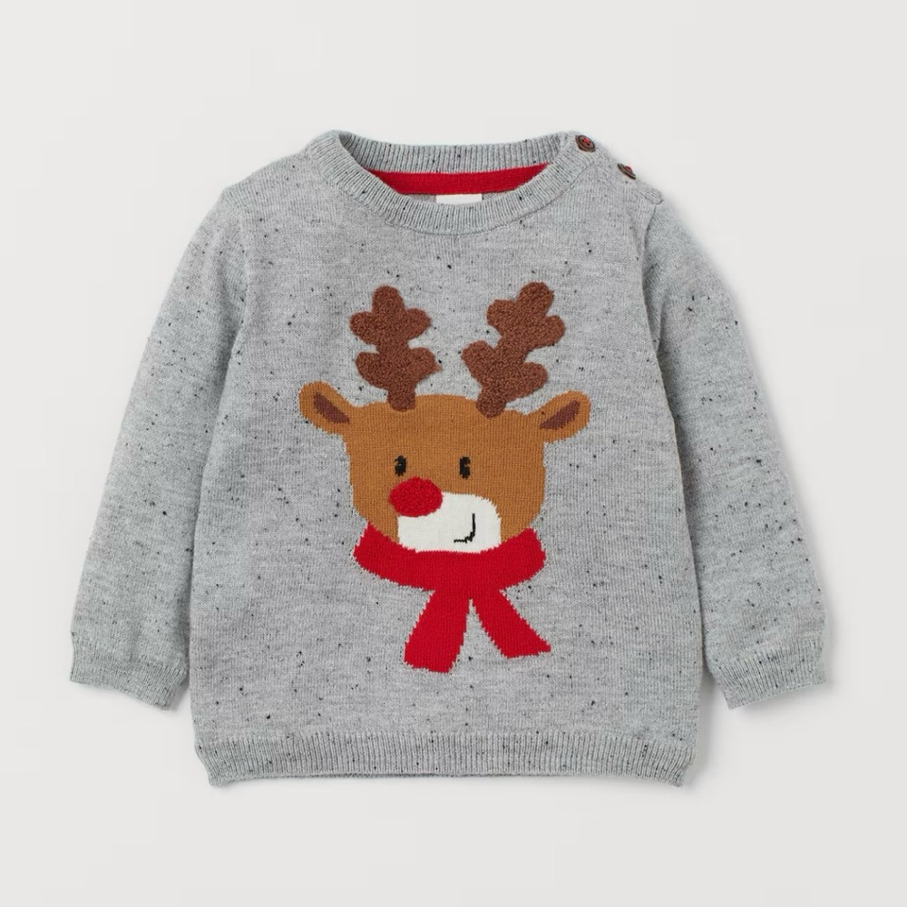 JACQUARD-KNIT Reindeer Sweater H&M kids